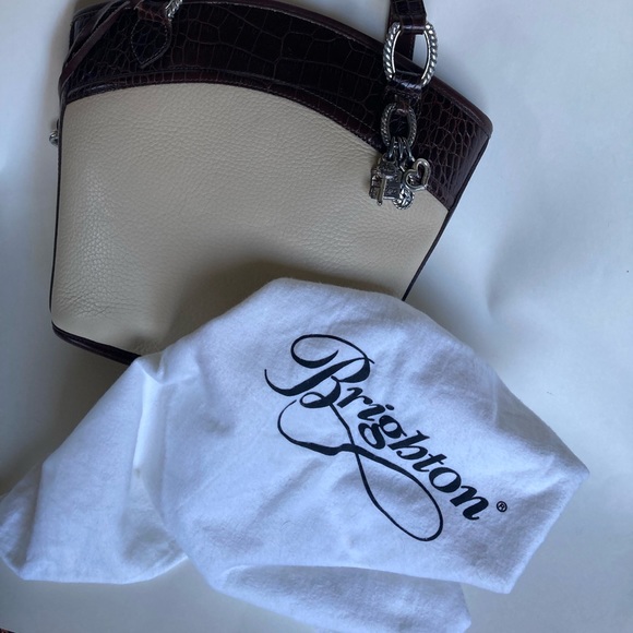 🆓 Bag ❤️Brighton Melanie Brown & Crème Shoulder/Tote Bag - Picture 10 of 11
